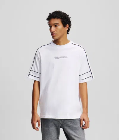 Karl Lagerfeld Piping T-shirt In White