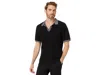 Karl Lagerfeld Pique Johnny Collar Polo Men's Clothing Black: Md ...