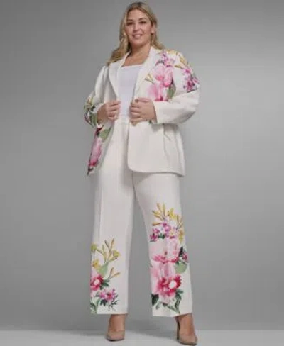 Karl Lagerfeld Placed Floral Blazer Pant In White