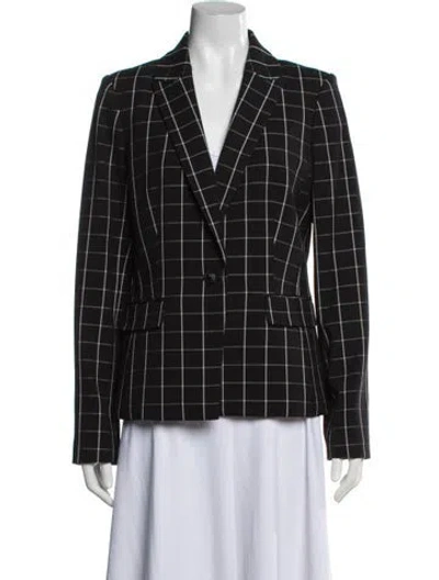 Pre-owned Karl Lagerfeld Plaid Print Blazer In Black