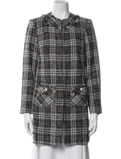Pre-owned Karl Lagerfeld Plaid Print Coat W/ Tags In Multi