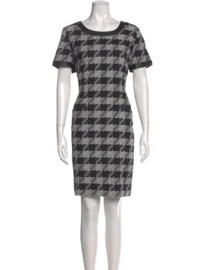 Pre-owned Karl Lagerfeld Plaid Print Knee-length Dress In Black