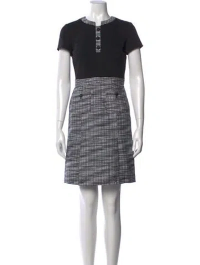 Pre-owned Karl Lagerfeld Plaid Print Mini Dress W/ Tags In Gray
