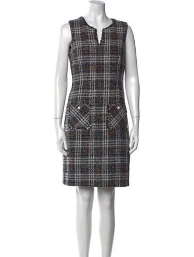Pre-owned Karl Lagerfeld Plaid Print Mini Dress W/ Tags In Grey