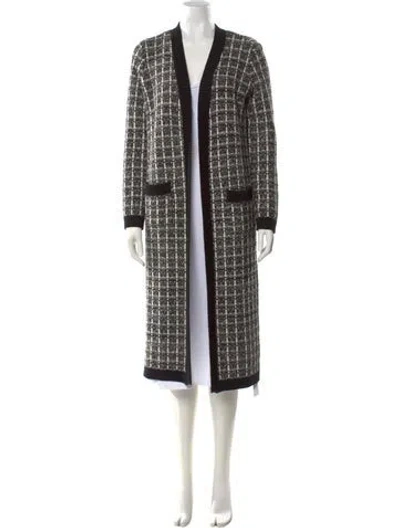 Pre-owned Karl Lagerfeld Plaid Print Sweater In Black