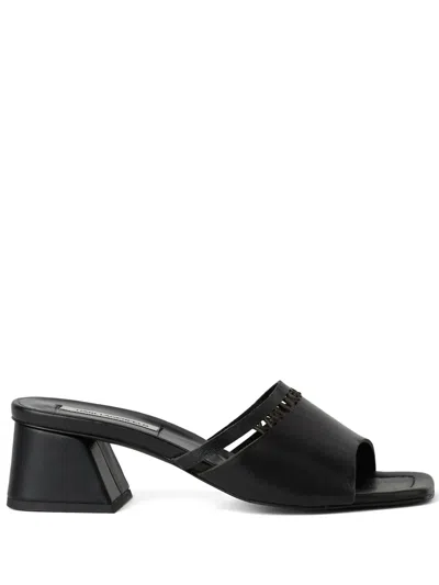Karl Lagerfeld Plaza 55mm Leather Sandals In Black