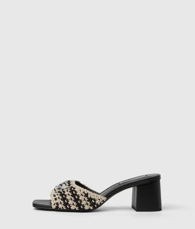 Karl Lagerfeld Plaza Ii Crochet Heeled Sandals In Multi