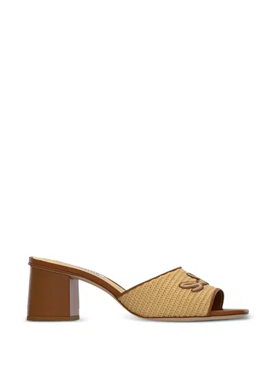 Karl Lagerfeld Plaza Ii Signia Raffia Sandals In Neutral
