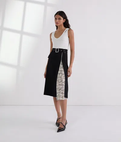 Karl Lagerfeld Pleat Detail Skirt In Blue