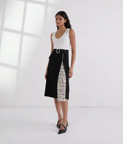 Karl Lagerfeld Pleat Detail Skirt In Multi
