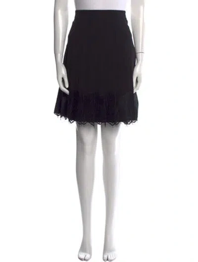 Pre-owned Karl Lagerfeld Pleated Accents Knee-length Skirt In Black