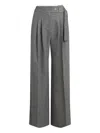 Karl Lagerfeld Pleated Belted Trousers In Gray