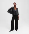 Karl Lagerfeld Pleated Cape Jumpsuit In Black