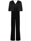 Karl Lagerfeld Pleated Cape Jumpsuit In Black