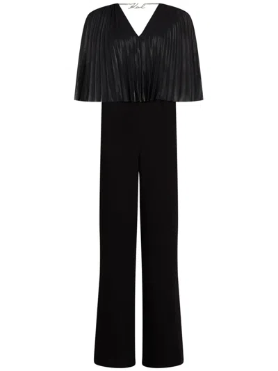 KARL LAGERFELD PLEATED CAPE JUMPSUIT 