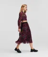 Karl Lagerfeld Pleated Chain Print Skirt In Multi