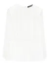 Karl Lagerfeld Pleated-detail Long-sleeve Top In White