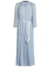Karl Lagerfeld Pleated Maxi Dress In Blue