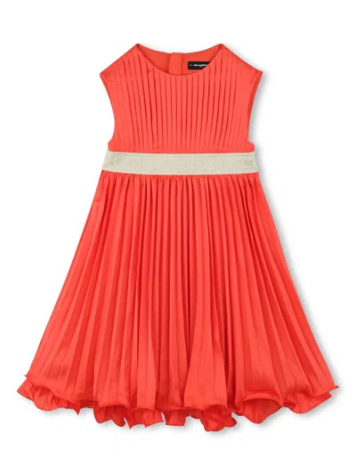 Karl Lagerfeld Kids' Pleated Dress In Red