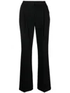 Karl Lagerfeld Pleated-edge Tailored Trousers In Black