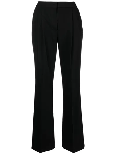 Karl Lagerfeld Pleated-edge Tailored Trousers In Black