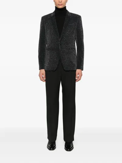Karl Lagerfeld Pleated-front Concealed Trousers In Black