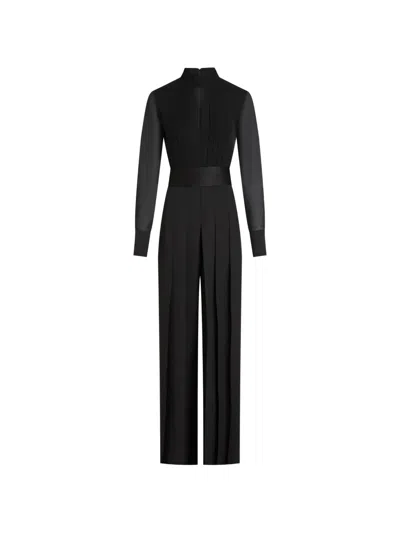 Karl Lagerfeld Pleated Jumpsuit In Schwarz