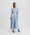Karl Lagerfeld Pleated Maxi Dress In Blue