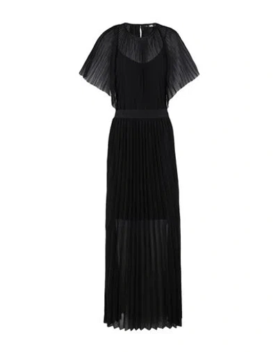 Karl Lagerfeld Pleated Maxi Dress Woman Maxi Dress Black Size 2 Polyester
