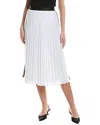 Karl Lagerfeld Pleated Mesh Skirt In White