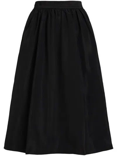 Karl Lagerfeld Pleated Midi Skirt In Black