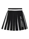 Karl Lagerfeld Black Skirt For Girl With Logo In Black