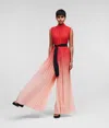 Karl Lagerfeld Pleated Ombré Jumpsuit In Red
