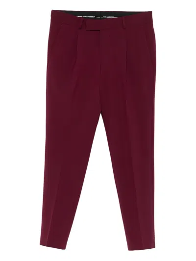 Karl Lagerfeld Pleated Side-pocket Trousers In Red