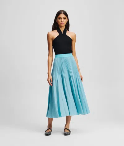 Karl Lagerfeld Pleated Skirt In Blue