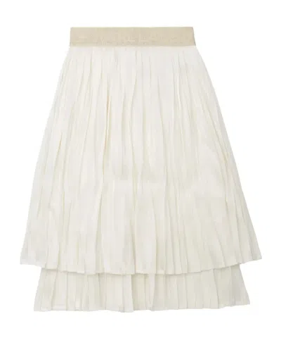Karl Lagerfeld Kids' Pleated Skirt In Light Beige