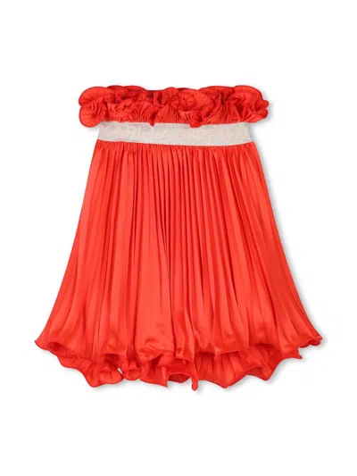 Karl Lagerfeld Pleated Skirt In Orange