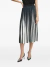 Karl Lagerfeld Pleated Striped Skirt In Black