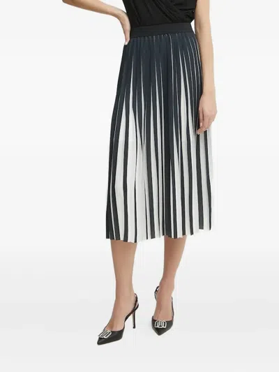 KARL LAGERFELD PLEATED STRIPED SKIRT