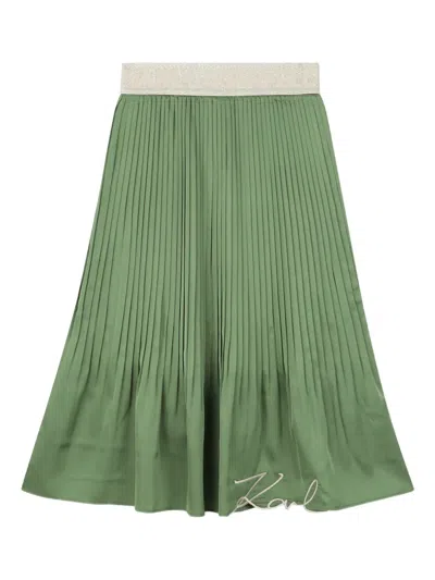 Karl Lagerfeld Kids' Pleated Waistband Skirt In Gray
