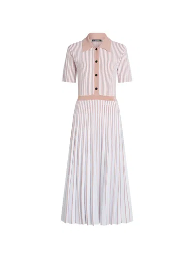 Karl Lagerfeld Pleated-knit Midi Dress In Multi