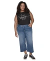 Karl Lagerfeld Plus Size Bon Voyage Graphic T Shirt High Rise Scalloped Hem Jeans In Black