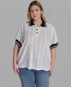 Karl Lagerfeld Plus Size Collared Button-front Blouse In White