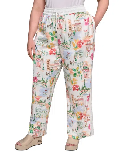 Karl Lagerfeld Plus Size Conversational Soft Pants