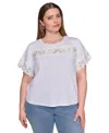 Karl Lagerfeld Plus Size Cutout Knit Top