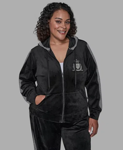 Karl Lagerfeld Plus Size Double Waistband Jacket In Black