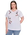 Karl Lagerfeld Womens Embroidered Graphic T Shirt Xs P Xl