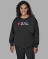 Karl Lagerfeld Plus Size Embroidery Pull-on Top In Multi
