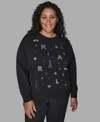 Karl Lagerfeld Plus Size Knit Long-sleeve Sweater In Multi