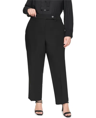 Karl Lagerfeld Plus Size Mid-rise Ankle Pants In Black